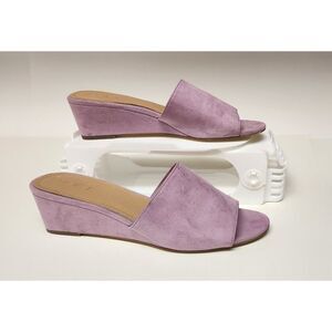 Loft Women's Lavender Purple Wedge Heel Slide Sandal Shoes Size 9M